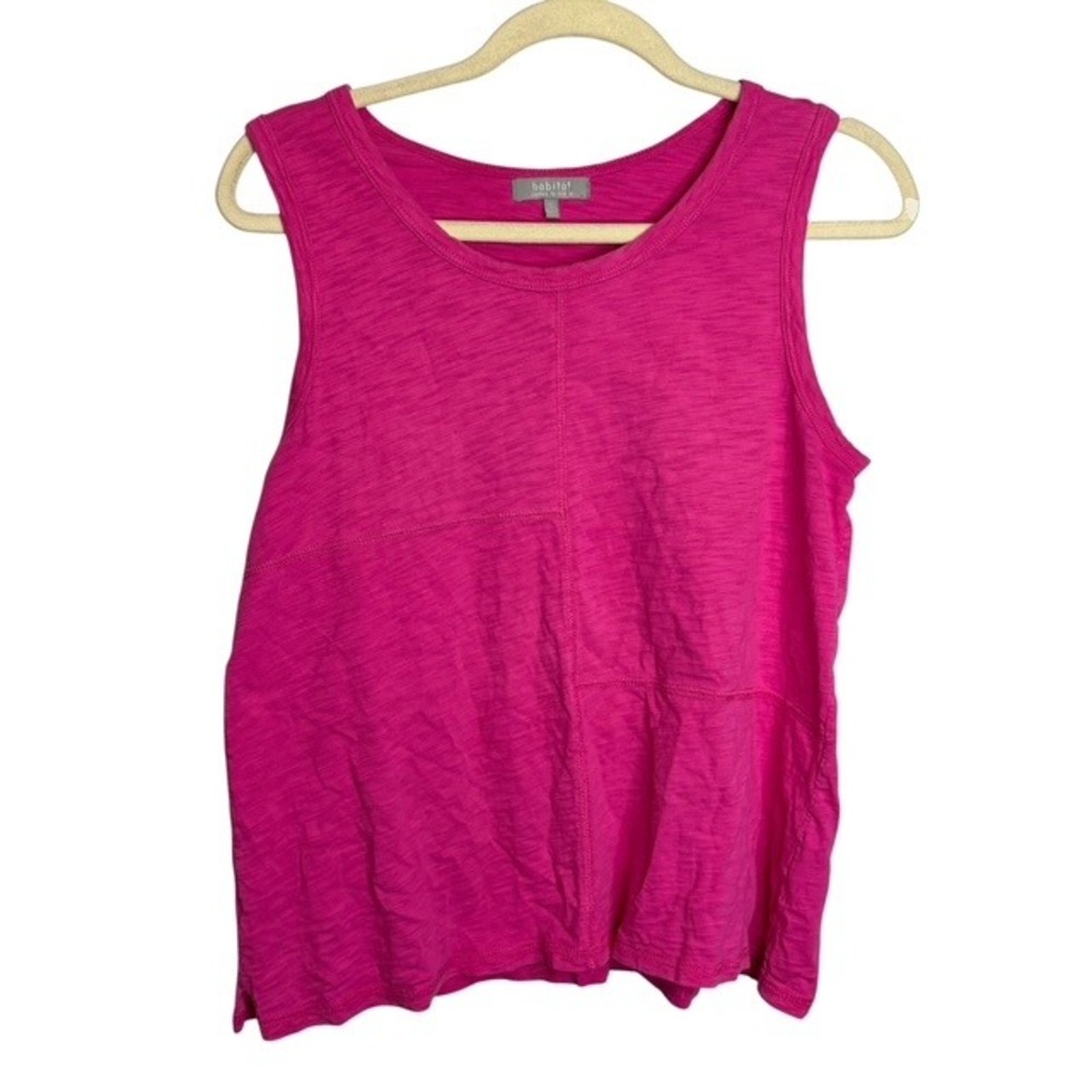 Habitat Tank Top Women's Small Slub Knit Exposed Seam Cotton Pink